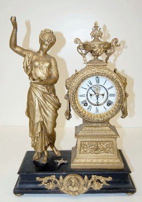 Antique Ansonia “Muse” Lady Statue Clock