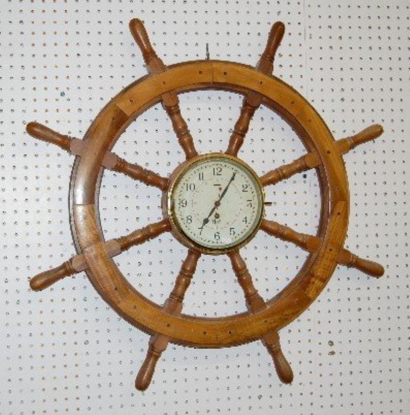 Mercer English Ship’s Clock in Ship’s Wheel