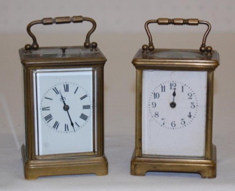 2 French Brass Repeater Carriage Clocks