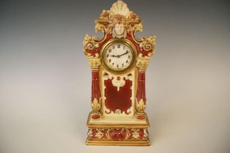 MAJOLICA GLAZE CHINA CLOCK