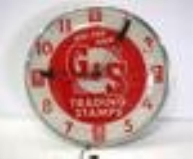 G&S Trading Stamps lighted clock