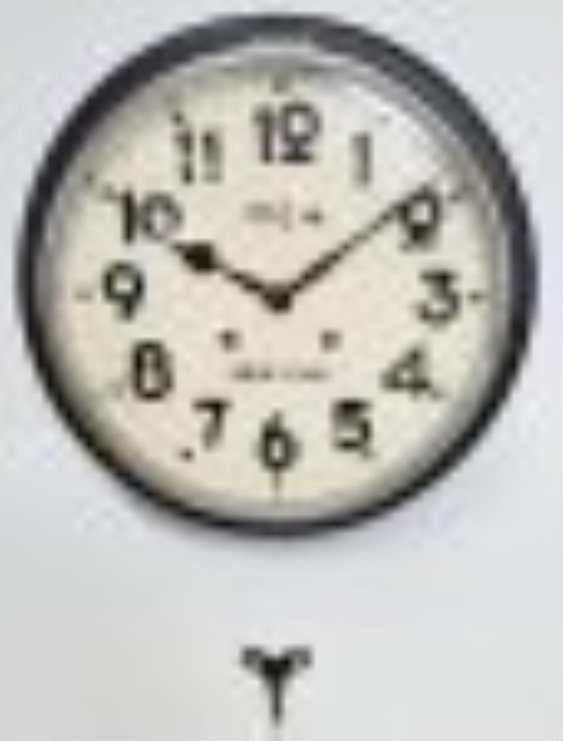 Huge Black Wooden Seikosha Chiming Key Wind Wall Clock