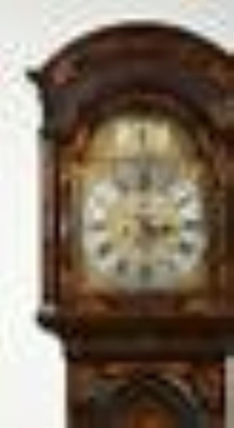 Early Georgian Japanned Tall Case Clock