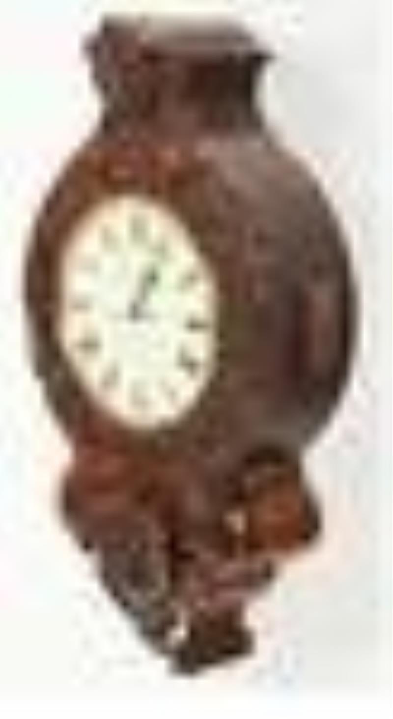 Benham & Sons Carved Mahogany Wall Clock