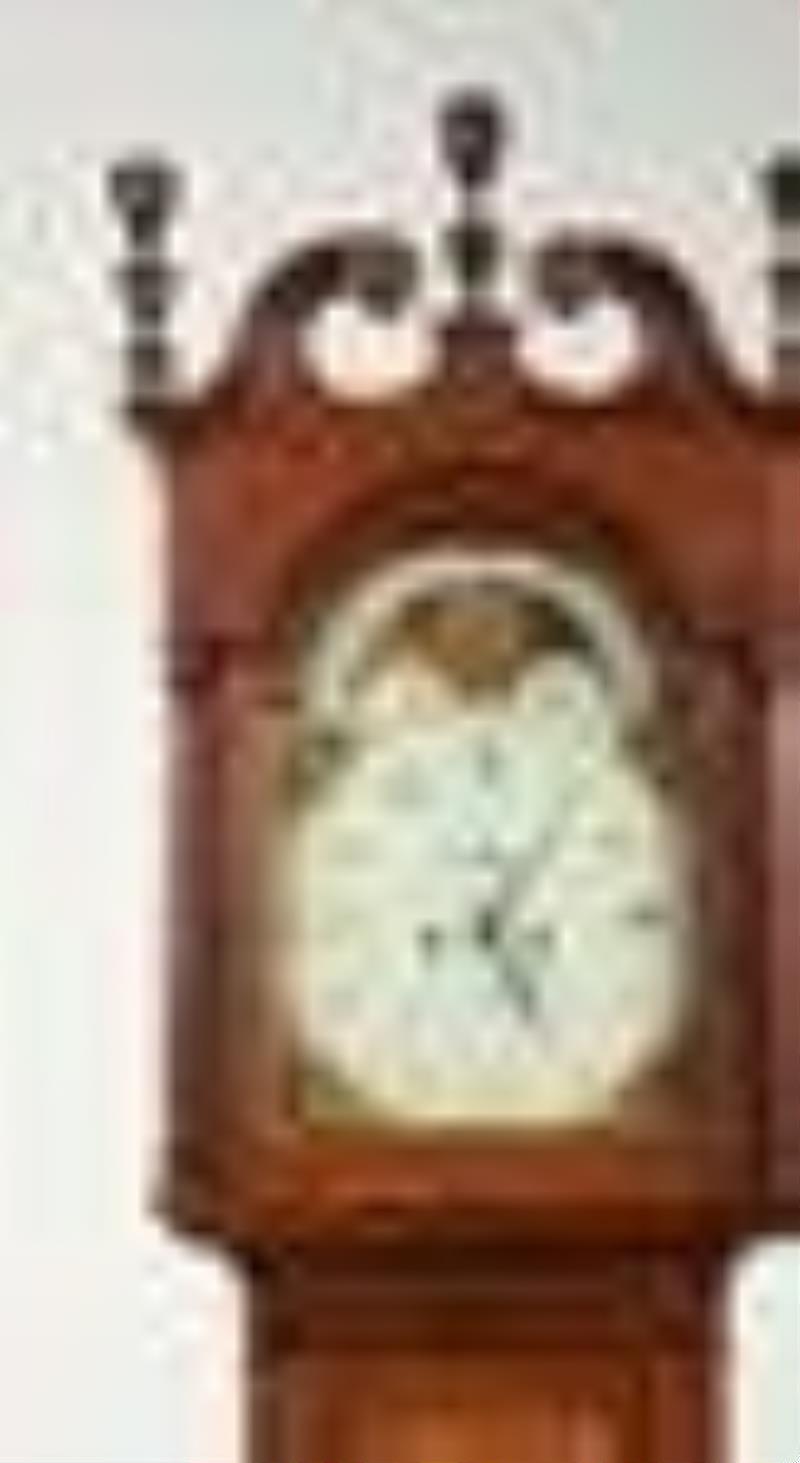 Philadelphia Federal Carved Mahogany Tall Case Clock