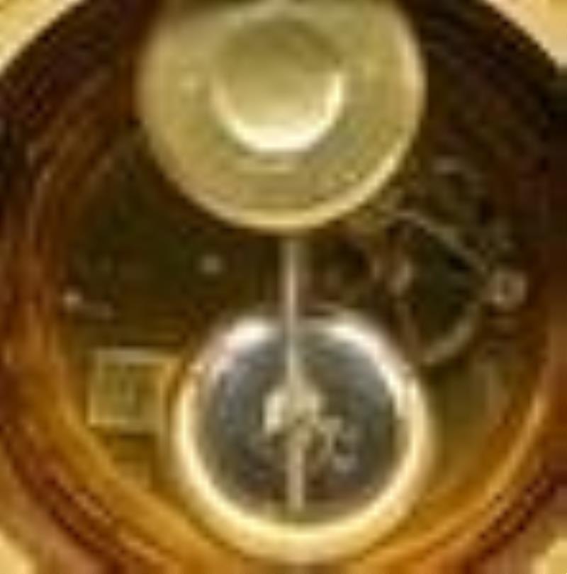 French Gilded Bronze Lyre Clock