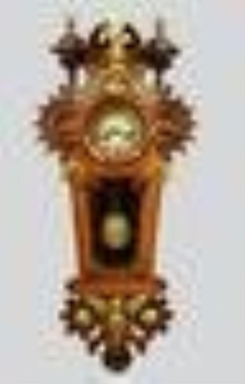 German Carved Oak Wall Clock