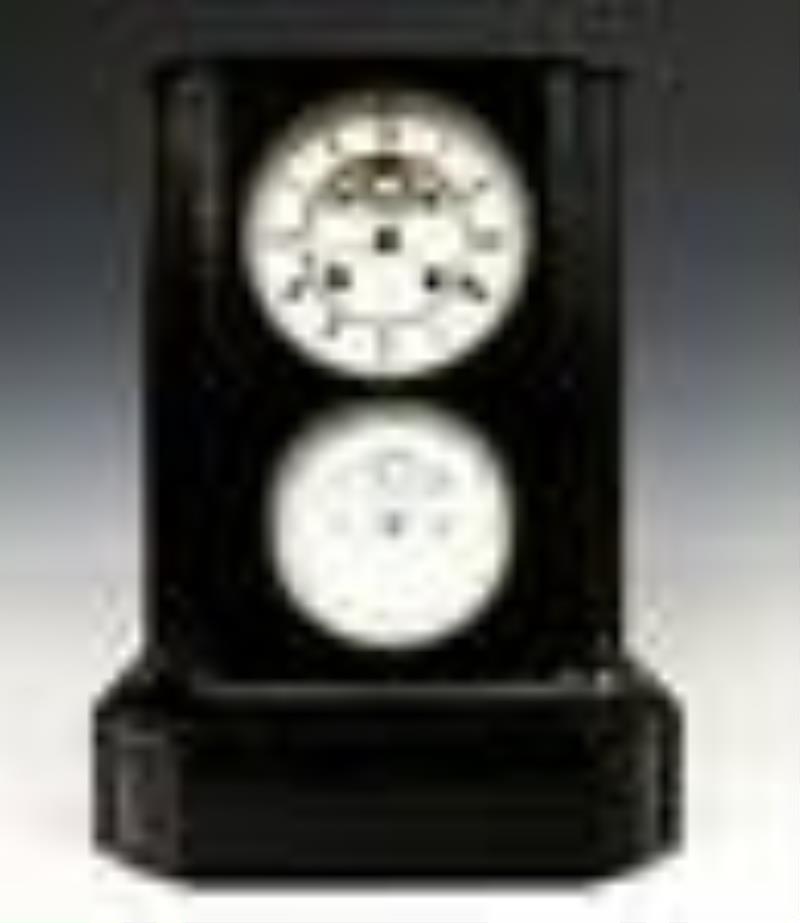 French Slate Mantel Clock With Calendar