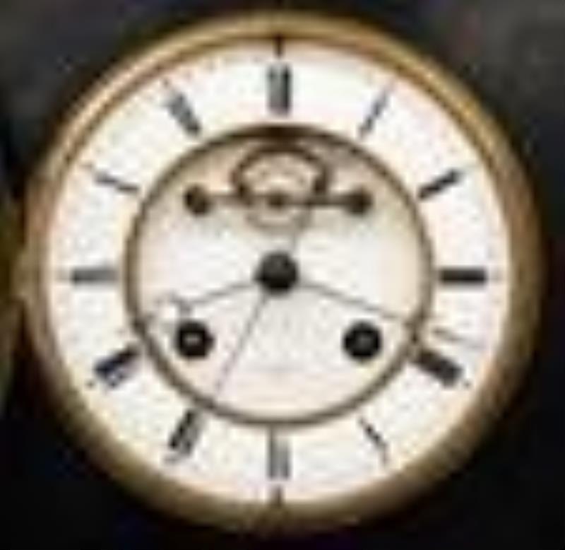 French Slate Mantel Clock With Calendar