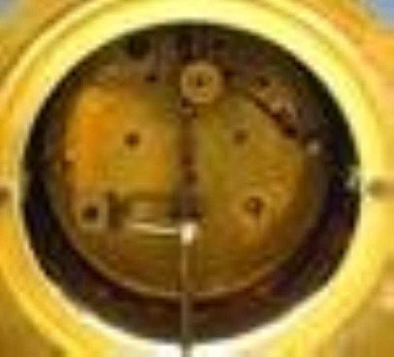 French Bronze & Marble Mantel Clock