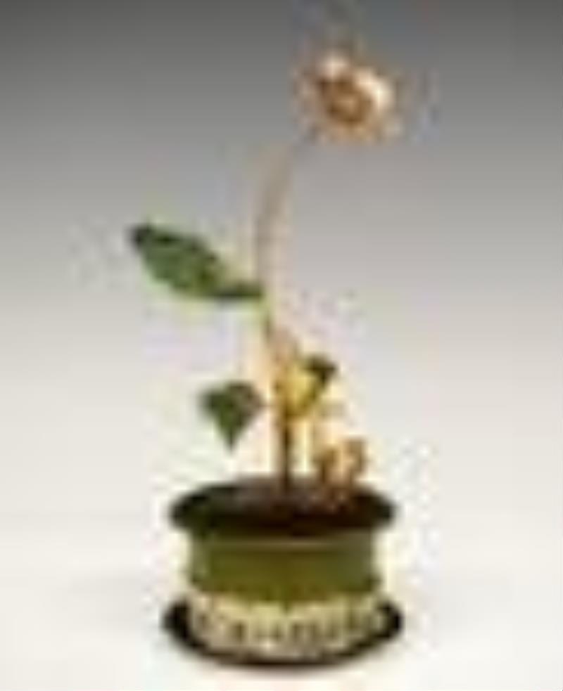 German Floral Novelty Clock