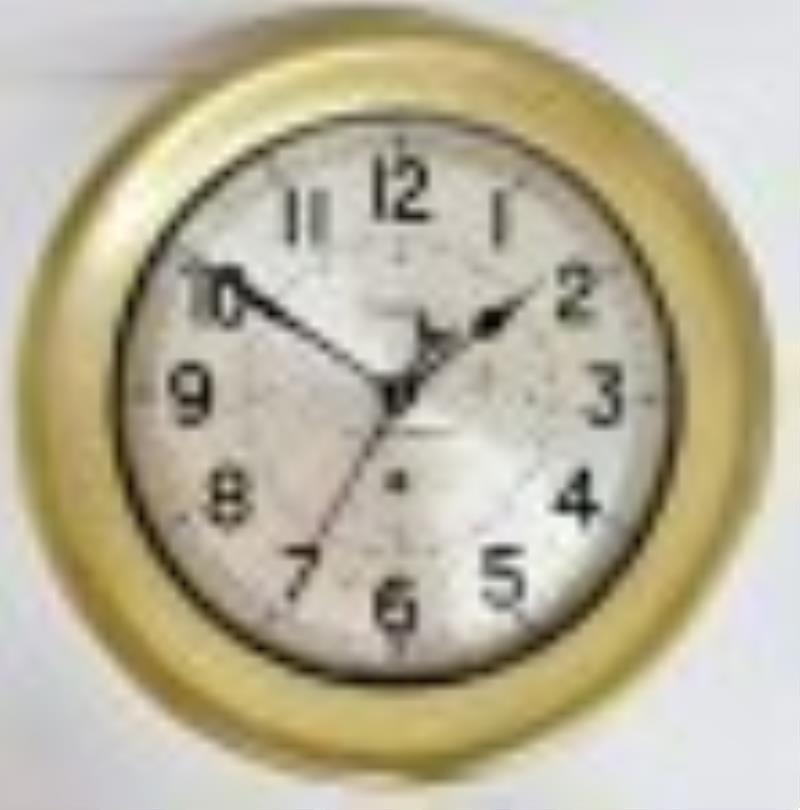 Large Rare 1950s Military Chelsea 8.5 Inch Brass Clock