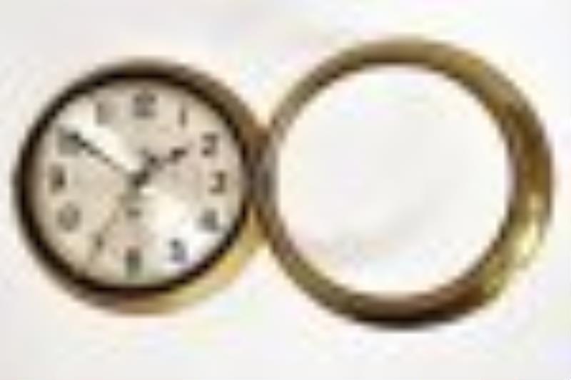Large Rare 1950s Military Chelsea 8.5 Inch Brass Clock