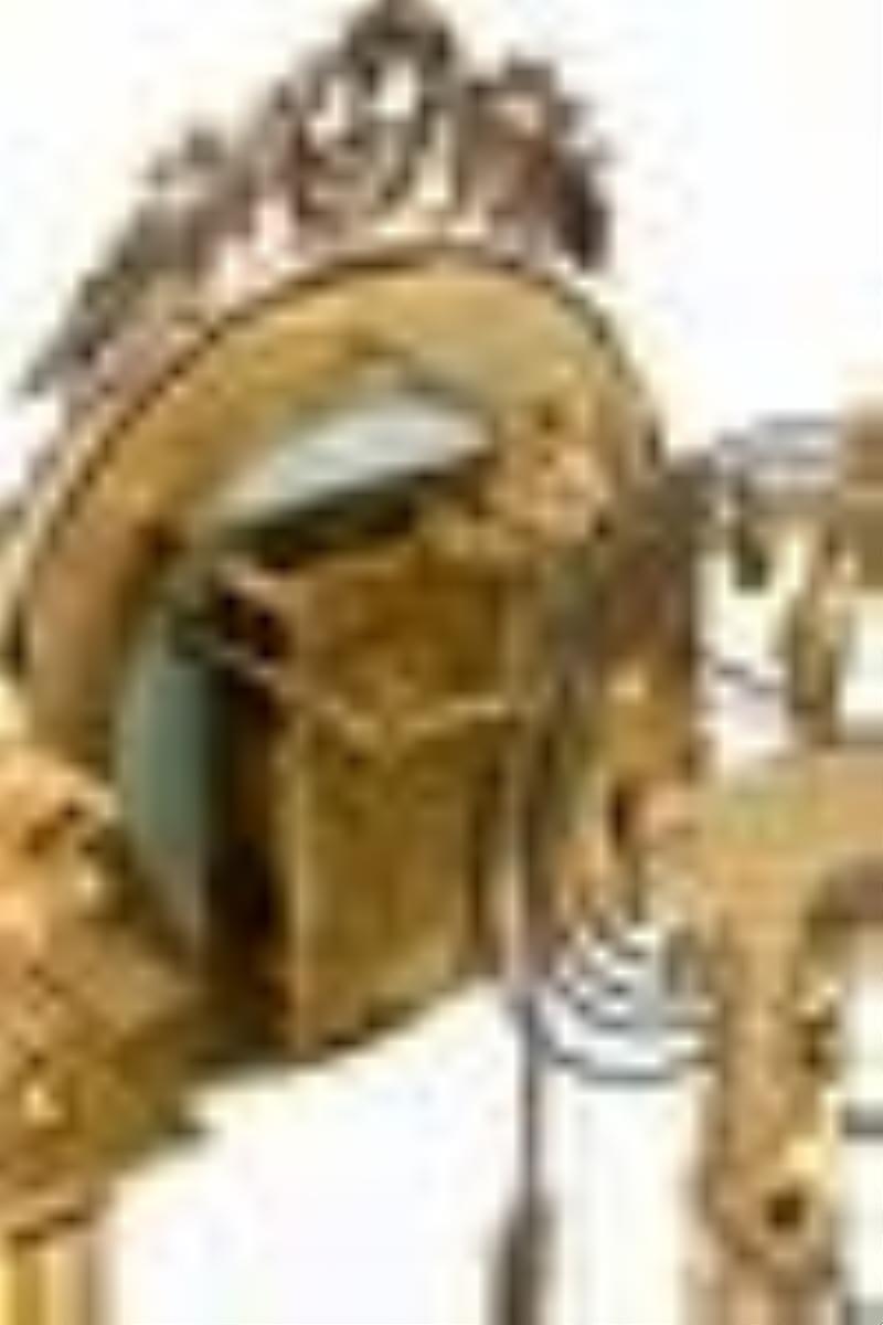 Austrian Silk Thread Musical Portical Clock with Dome