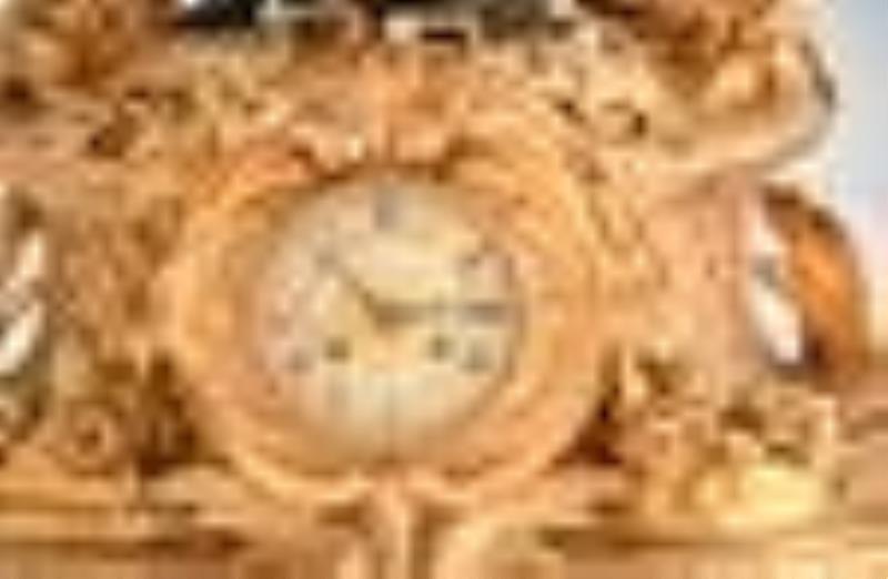 Louis XV Style Bronze Figural Mantel Clock