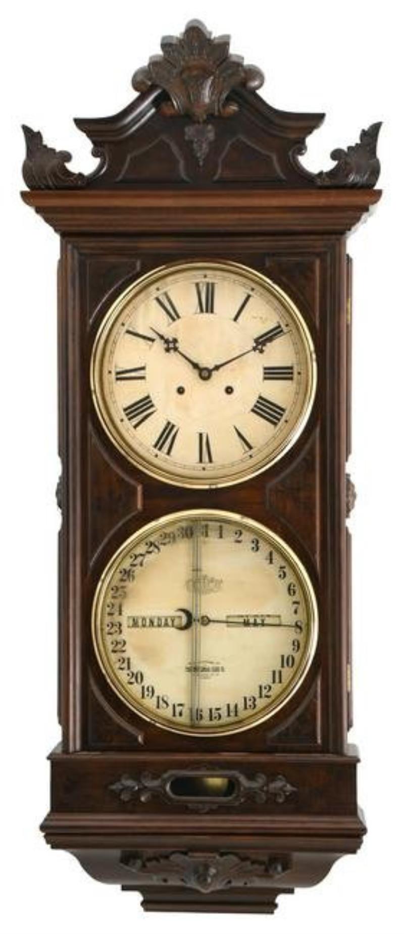 Ithaca Reissue No. 0 Bank Calendar Wall Regulator Clock