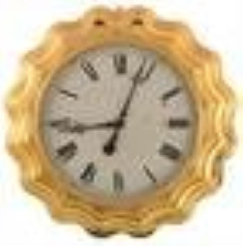 E. Ingraham & Co. "Corrugated" Gilded Wall Clock