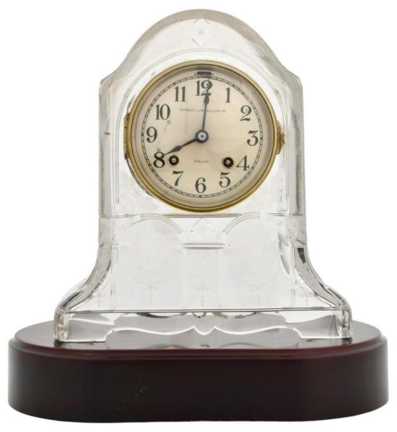 Chelsea Clock Co. Cut Glass Mantel Clock