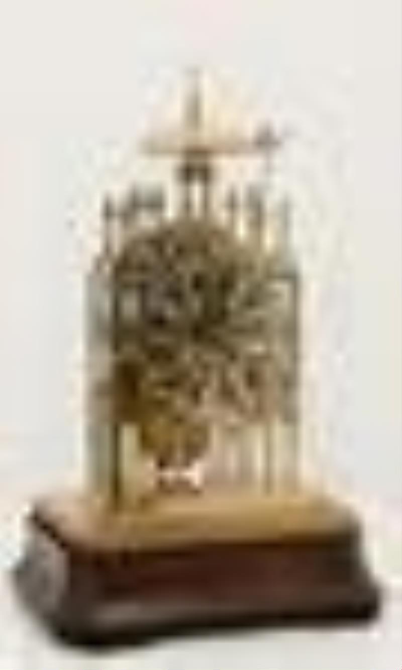 English Double Fusee Skeleton Clock with Dome