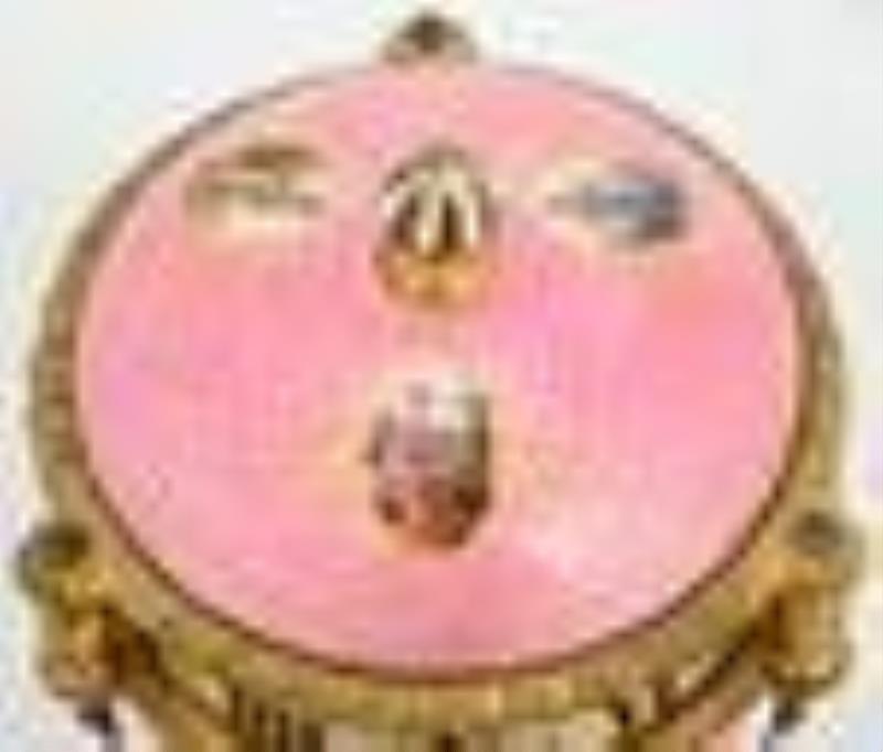 French Enameled & Hand-Painted Annular Dial Clock