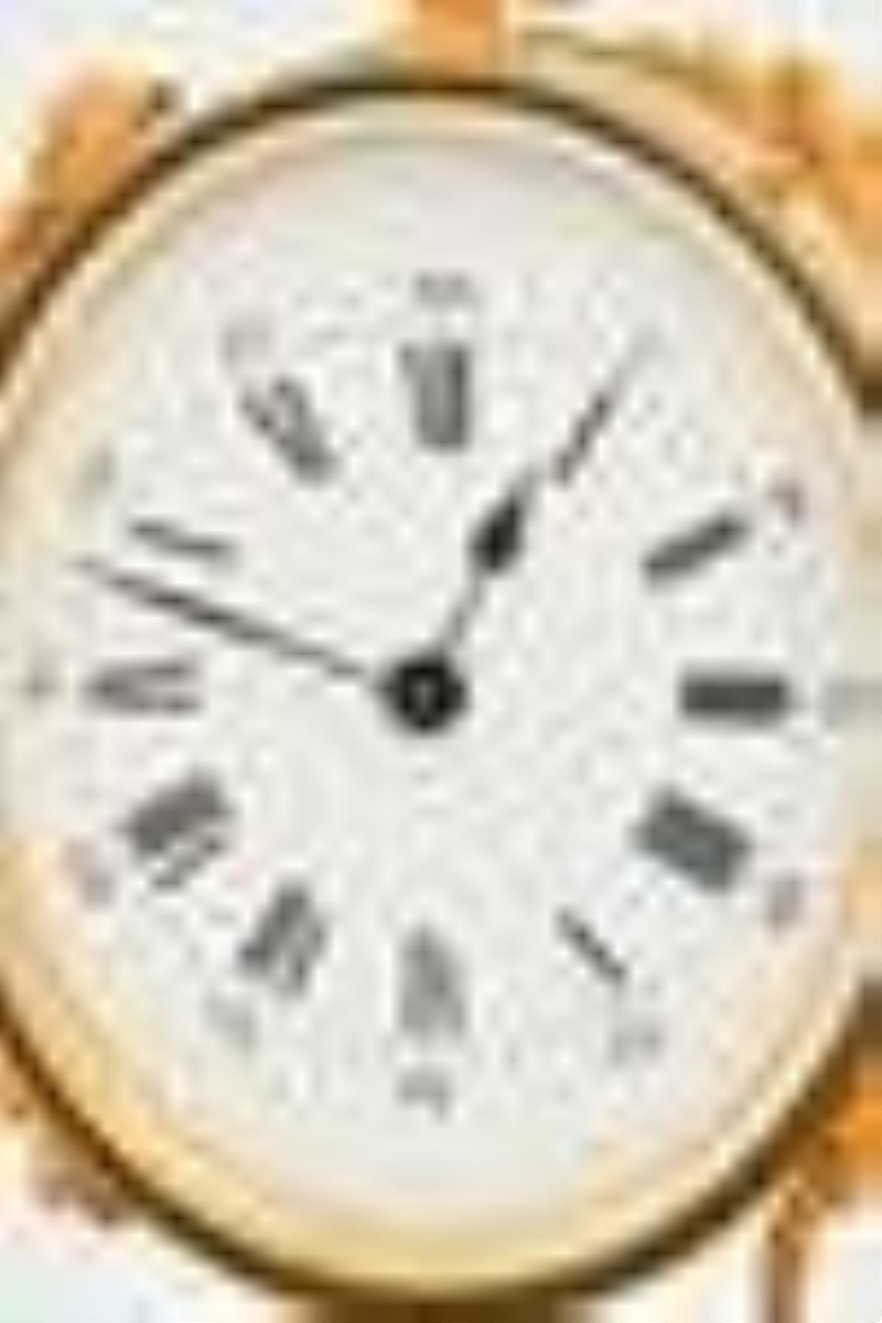 French Gilt Bronze Desk Clock & Aneroid Barometer