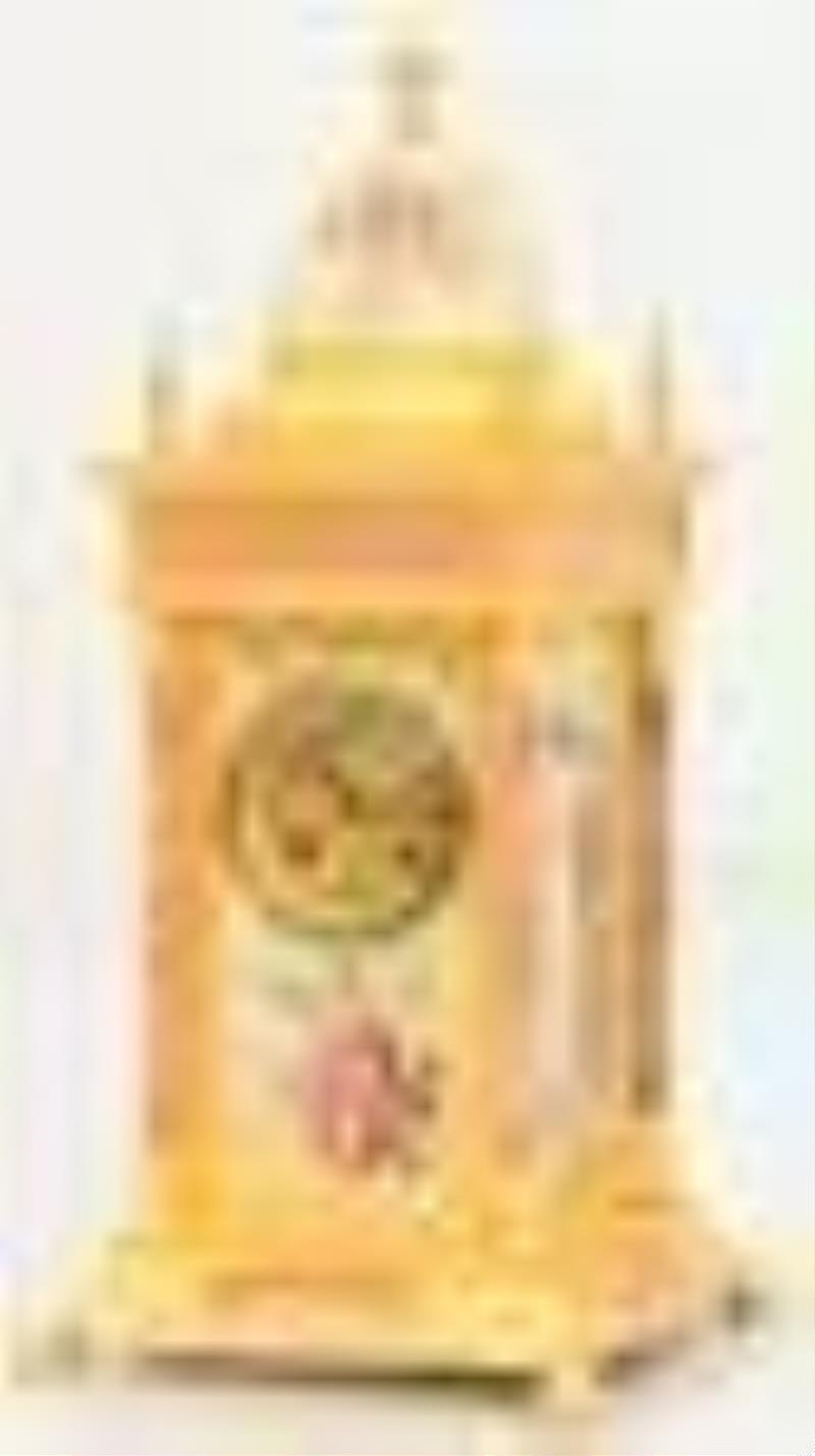French Gilt Bronze Mounted Porcelain Mantel Clock