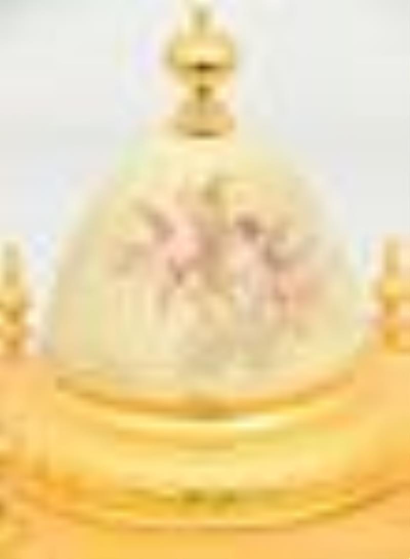 French Gilt Bronze Mounted Porcelain Mantel Clock