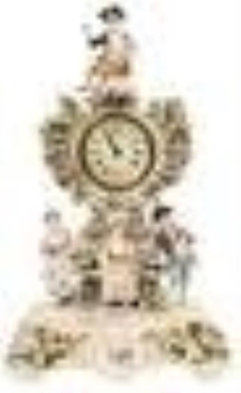 Royal Vienna Porcelain Figural Mantel Clock
