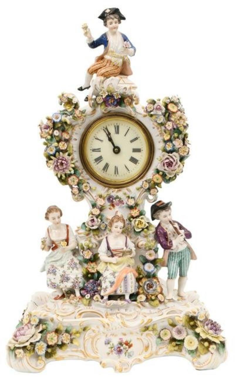 Royal Vienna Porcelain Figural Mantel Clock