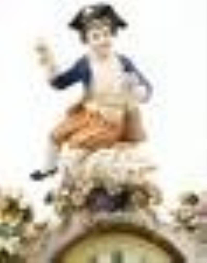 Royal Vienna Porcelain Figural Mantel Clock