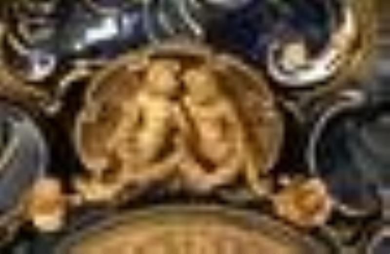 Gustav Becker Gilt Bronze Mounted Porcelain Shelf Clock