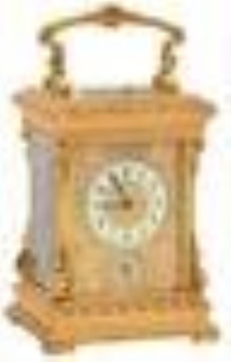 French Gilt Brass Repeating Carriage Clock