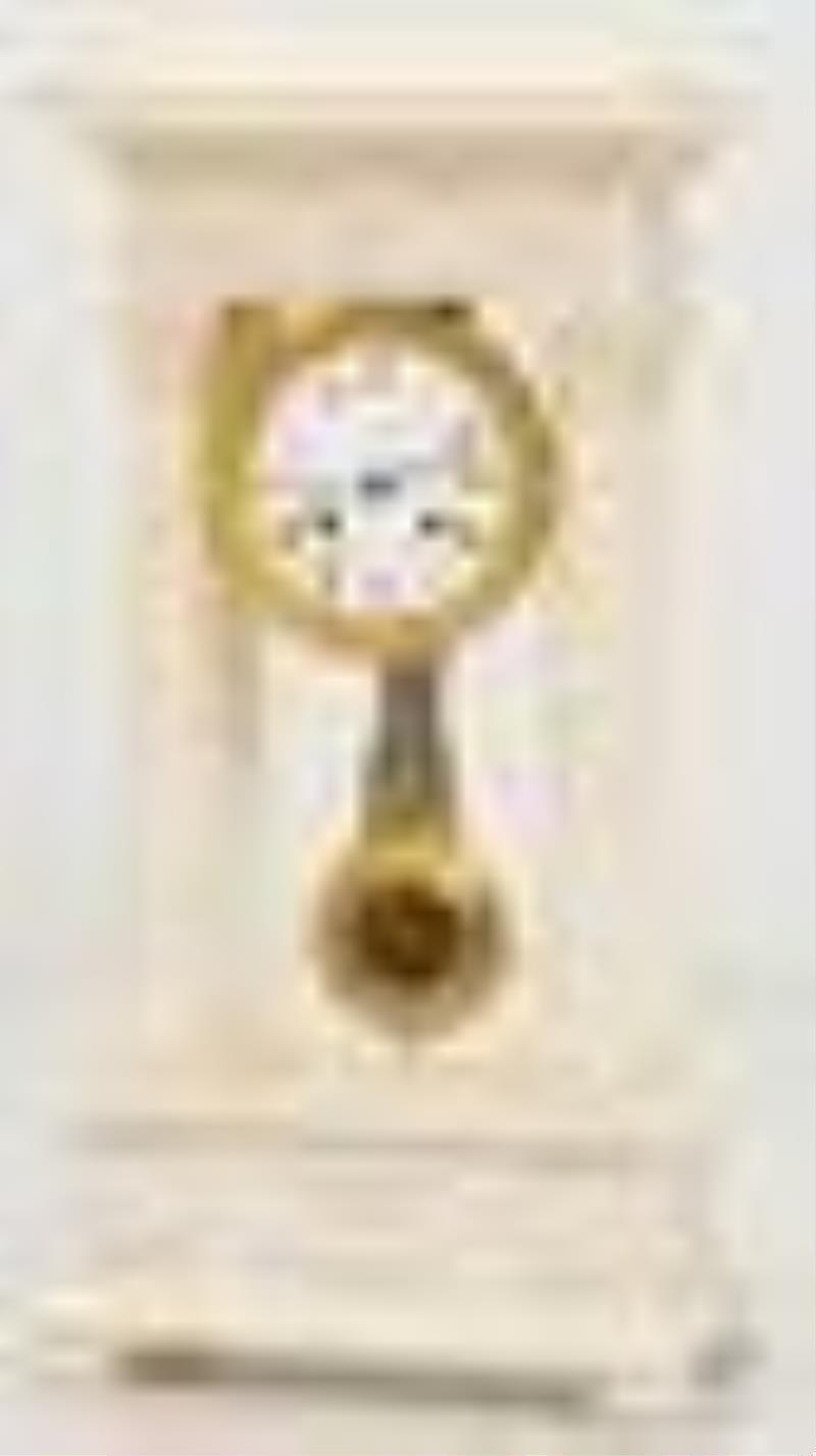 French Empire Style Alabaster Portico Clock