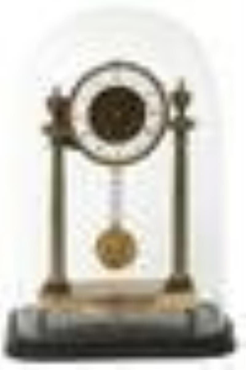 French Gilt Bronze Mantel Clock with Dome