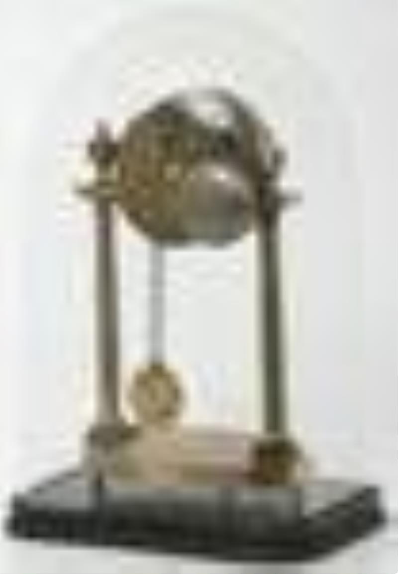 French Gilt Bronze Mantel Clock with Dome