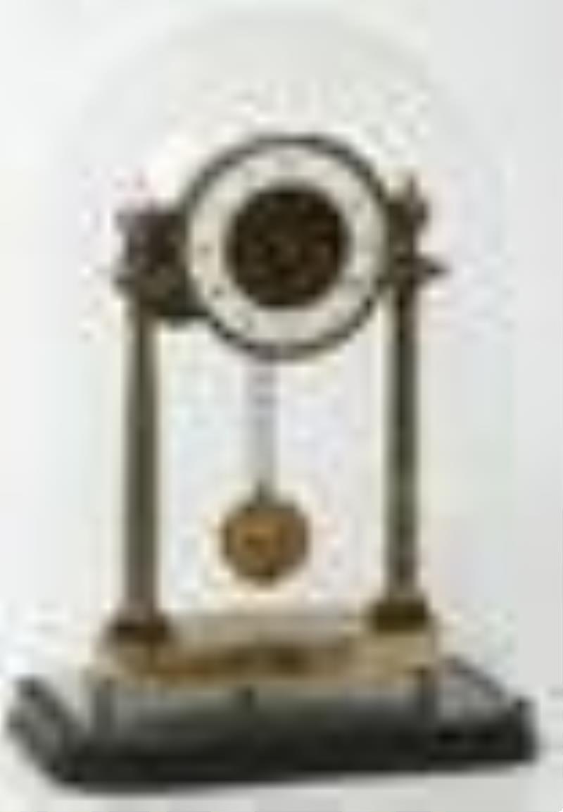 French Gilt Bronze Mantel Clock with Dome