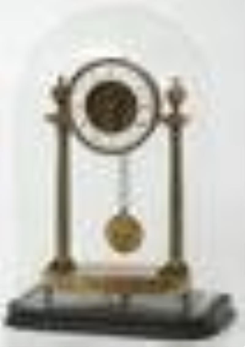 French Gilt Bronze Mantel Clock with Dome