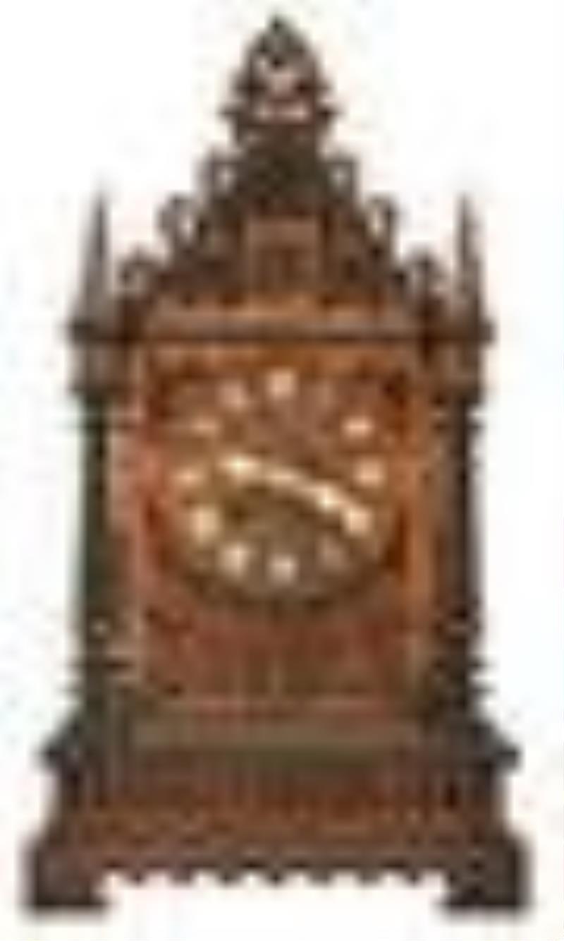 Black Forest Carved Double Fusee Mantel Clock