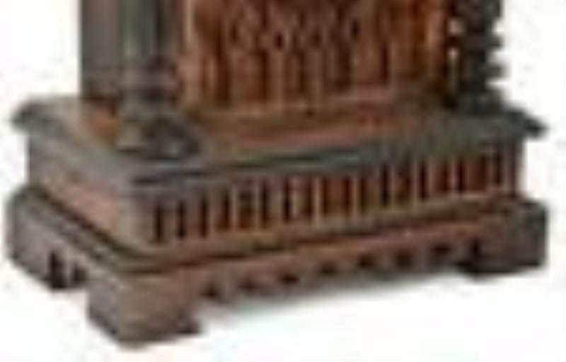 Black Forest Carved Double Fusee Mantel Clock