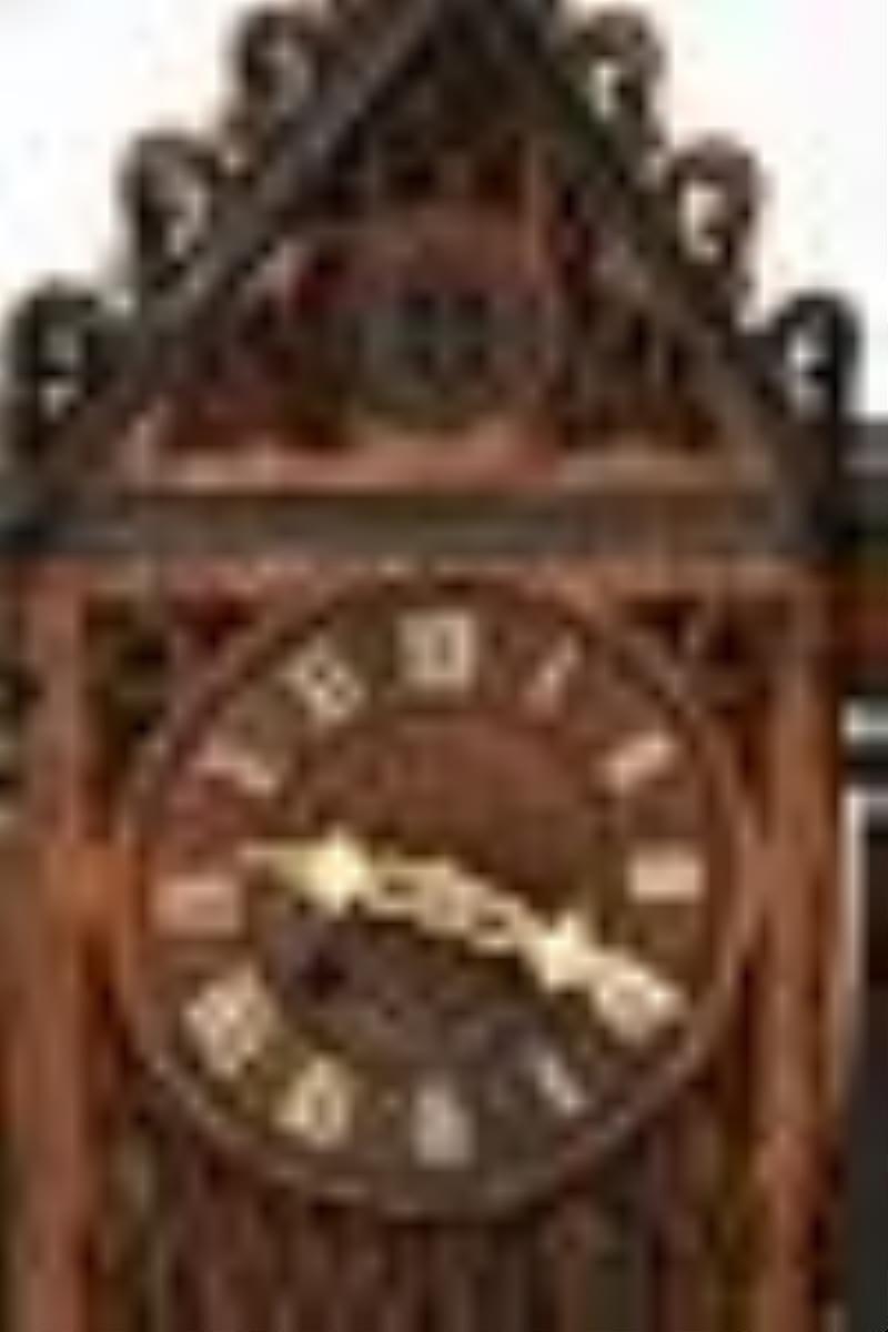 Black Forest Carved Double Fusee Mantel Clock