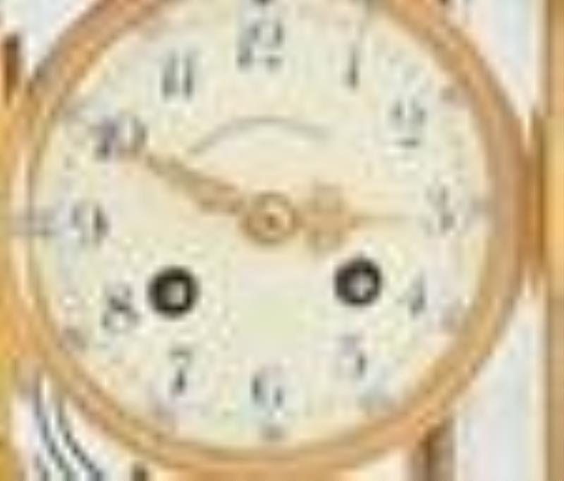 French Gilt Brass & Glass Crystal Regulator Clock