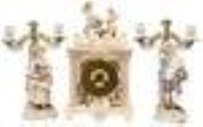 Rudolstadt Porcelain Clock Garniture