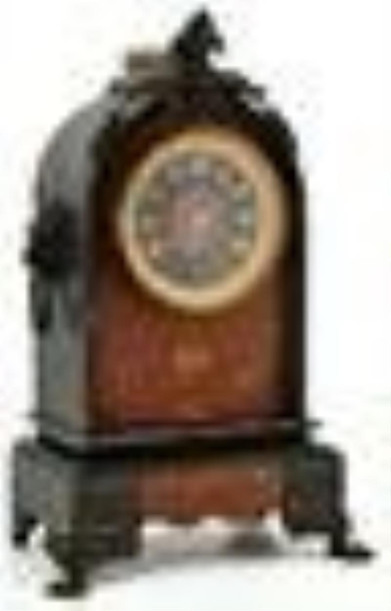 Tiffany & Co. Bronze & Marble Mantel Clock