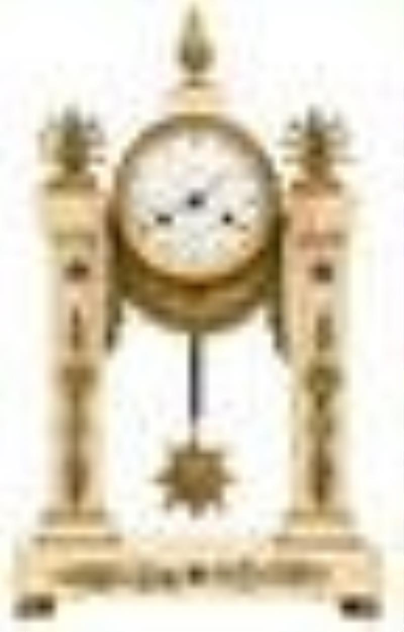 French Gilt Bronze & Marble Mantel Clock