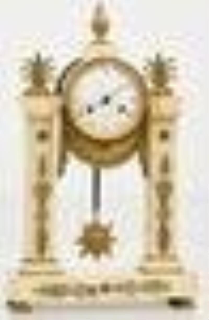 French Gilt Bronze & Marble Mantel Clock