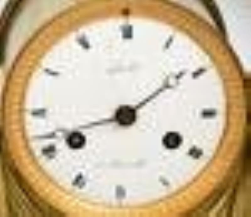 French Gilt Bronze & Marble Mantel Clock