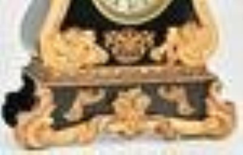 Austrian Gilt Metal & Ebonized Mantel Clock
