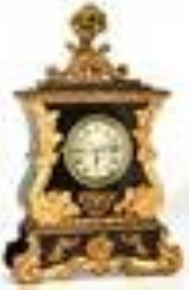 Austrian Gilt Metal & Ebonized Mantel Clock