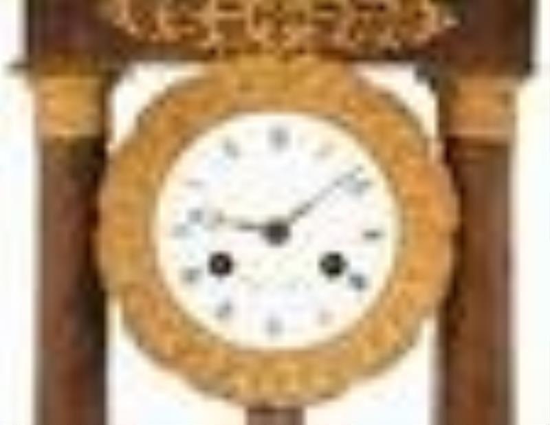 French Mahogany Portico Clock