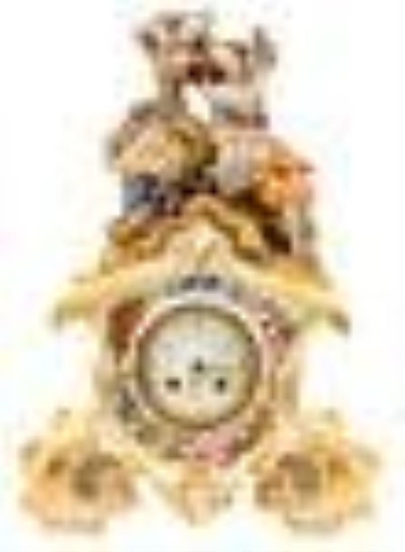 French Porcelain Figural Mantel Clock